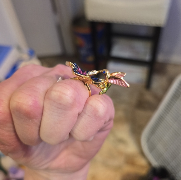Jewelry | Rhinestone Hummingbird Ring | Poshmark